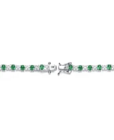 White Gold Plated with Colored Cubic Zirconia Tennis Bracelet