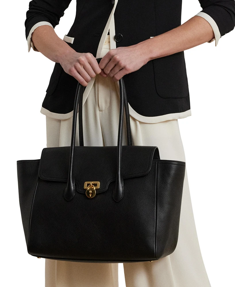 Lauren Ralph Pebbled Leather Extra-Large Tanner Satchel