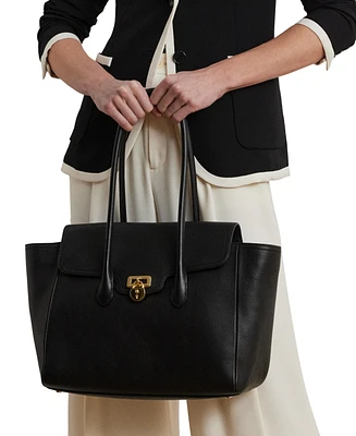 Lauren Ralph Pebbled Leather Extra-Large Tanner Satchel
