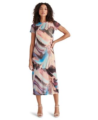 Steve Madden Women's Nola Printed-Mesh Midi Dress