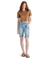 Steve Madden Women's Biana Metallic Crochet Sweater