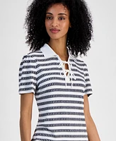 Tommy Hilfiger Women's Dot-Stripe Polo Shirt