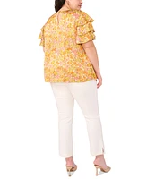 Vince Camuto Plus Tiered Ruffle-Sleeve Blouse