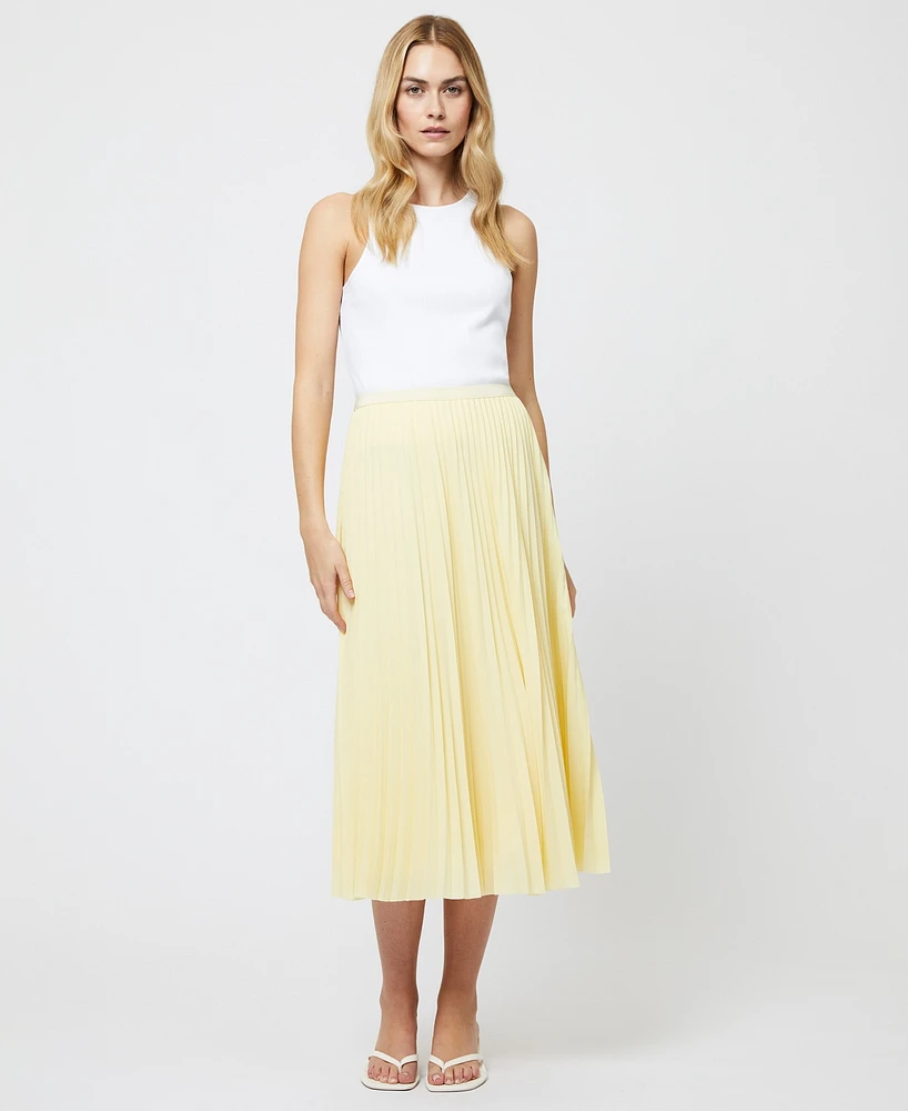 French Connection Women's Sunburt Pleated Crepe Skirt