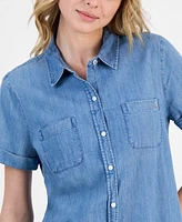 Nautica Jeans Women's Chambray Camp Shirt