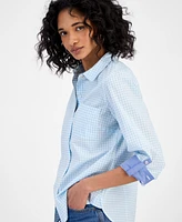 Nautica Jeans Women's Cotton Gingham Button-Front Shirt