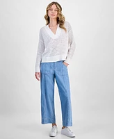 Nautica Jeans Women's Mesh V-Neck Sweater