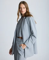 Kenneth Cole Women's Pinstripe Two-Button Notch-Collar Jacket