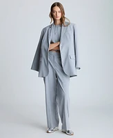 Kenneth Cole Women's Pinstripe High-Rise Wide-Leg Pants