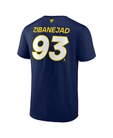 Fanatics Men's Mika Zibanejad Navy Sweden 2025 4 Nations Face-Off Authentic Pro Name Number T-Shirt