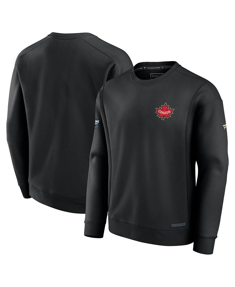 Fanatics Men's Black Canada 2025 4 Nations Face-Off Authentic Pro Fleece Pullover Sweatshirt