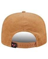 New Era Men's Tan Chicago Bulls Victory Grove Corduroy Sneaker Pin Golfer Adjustable Hat