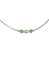 Bling Jewelry Lime Green Crystal Bead Anklet Ankle Bracelet Sterling Silver 9-10"