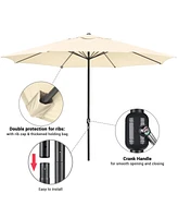 Yescom Xl 13Ft Aluminum Patio Umbrella 8 Rib Heavy Duty Table Parasol Rope Pulley Outdoor Garden Deck Beach Furniture