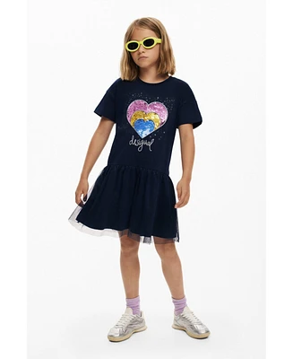 Desigual Girls's Short heart dress