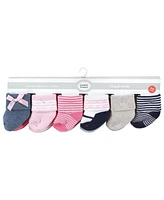 Luvable Friends Cotton Rich Baby Terry Socks 24-Pack, Pink Scroll, 0-6 Months