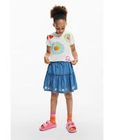 Desigual Girls Girls's Ribbed floral T-shirt