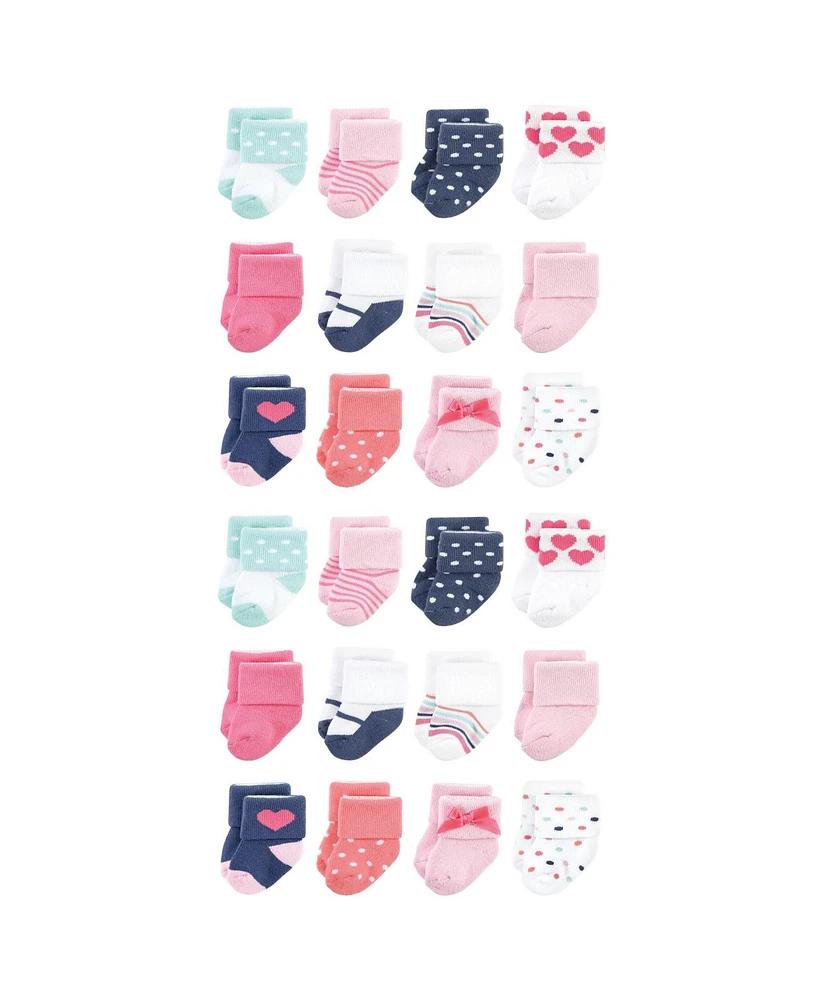 Little Treasure Baby Cotton Rich Terry Socks 24-Pack, Confetti, 0-6 Months