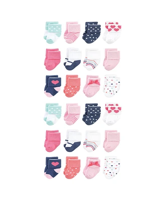 Little Treasure Baby Cotton Rich Terry Socks 24-Pack, Confetti, 0-6 Months