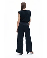 Nocturne Women's Wrinkled Wide-Leg Pants