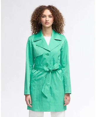 Nvlt Women s Crinkle Trench with Self Belt