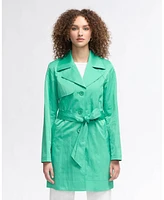 Nvlt Women s Crinkle Trench with Self Belt