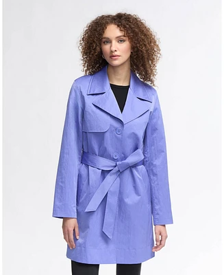 Nvlt Women s Crinkle Trench with Self Belt