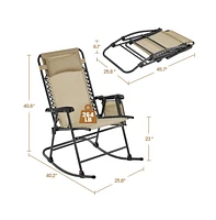 Yaheetech 26in Foldable Outdoor Lounge Chair, Navy Blue