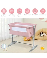 Gouun Kids Travel Portable Bed Side Sleeper Bassinet Crib with Carrying Bag