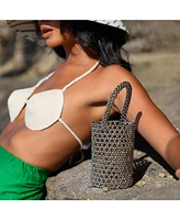 Silva Metallic Beaded Bucket bag