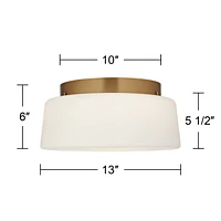 Possini Euro Buckley 13" Wide Warm Brass Drum Ceiling Light - Possini Euro Design