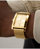 Guess Men's Analog Gold-Tone Steel Mesh Watch, 34mm