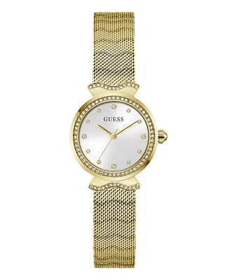 Guess Women's Analog Gold-Tone Steel Mesh Watch, 28mm