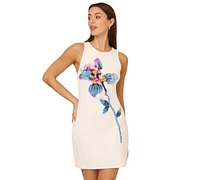 Adrianna by Papell Women's Embellished Flower Sleeveless Sheath Dress