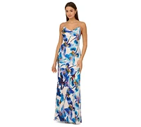 Adrianna by Papell Women's Printed Cowl Neck Sleeveless Gown