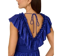 Adrianna by Papell Women's Ruffled V-Neck Midi Dress
