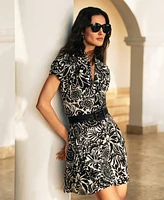 Lauren Ralph Women's Floral Crepe Short-Sleeve Dress