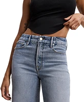 Good American Women's Waist Palazzo Cropped Jeans