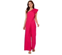 Adrianna Papell Women's Rosette One-Shoulder Jumpsuit