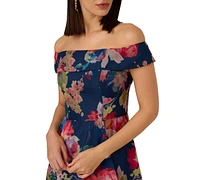 Adrianna Papell Women's Floral Organza High-Low Gown