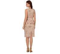 Adrianna Papell Women's Beaded Peplum Sheath Dress
