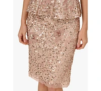 Adrianna Papell Women's Beaded Peplum Sheath Dress