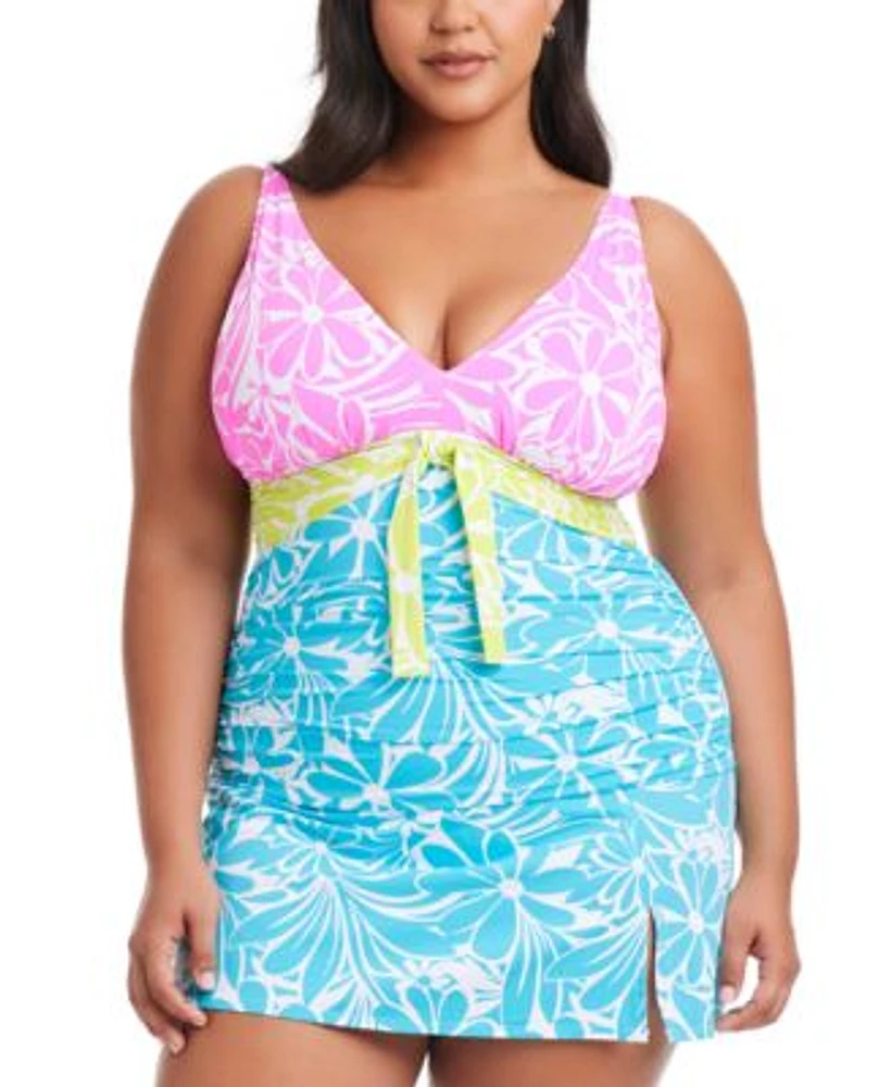 Bleu Rod Beattie Plus Size Sock It To Me Tankini Top Skirted Bottoms
