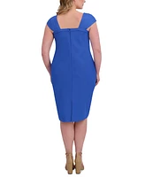 Siena Plus Bandage-Bodice Cap-Sleeve Dress