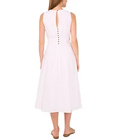 1.state Women's Sleeveless Pintuck Cotton Midi Dress