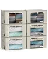 Sorbus Pack Foldable Storage Box - Metal Frame, Oxford Fabric, Large Window & Handles - Organization for Bedroom