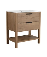 30 Inch Bathroom Vanity Plywood With 2 Drawers (Only Vanity, without Basin)