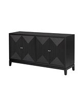 Sleek Storage Cabinet Sideboard Buffet with Vertical Line Design,Suitable for Study,Entrance and Living Room