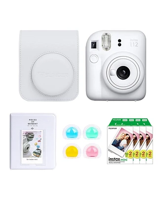 Fujifilm Instax Mini 12 Instant Film Camera, Lilac Purple Bundle with Custom Case, Accessory Kit and Daylight Film, 4x Twin Pack