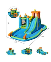 Inflatable Water Slide Kids Bounce House with Splash Pool Fun Outdoor Playset for Summer